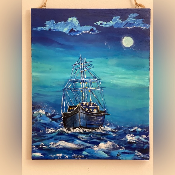 Acrylic Ocean Artwork on wood - Picture 6 of 8